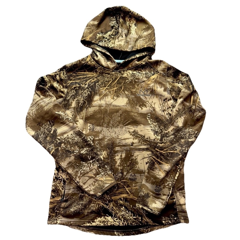 Realtree Hoodie Kids S (4-6) Max-1 XT Camo Fleece Lined Polyester Brown Camo